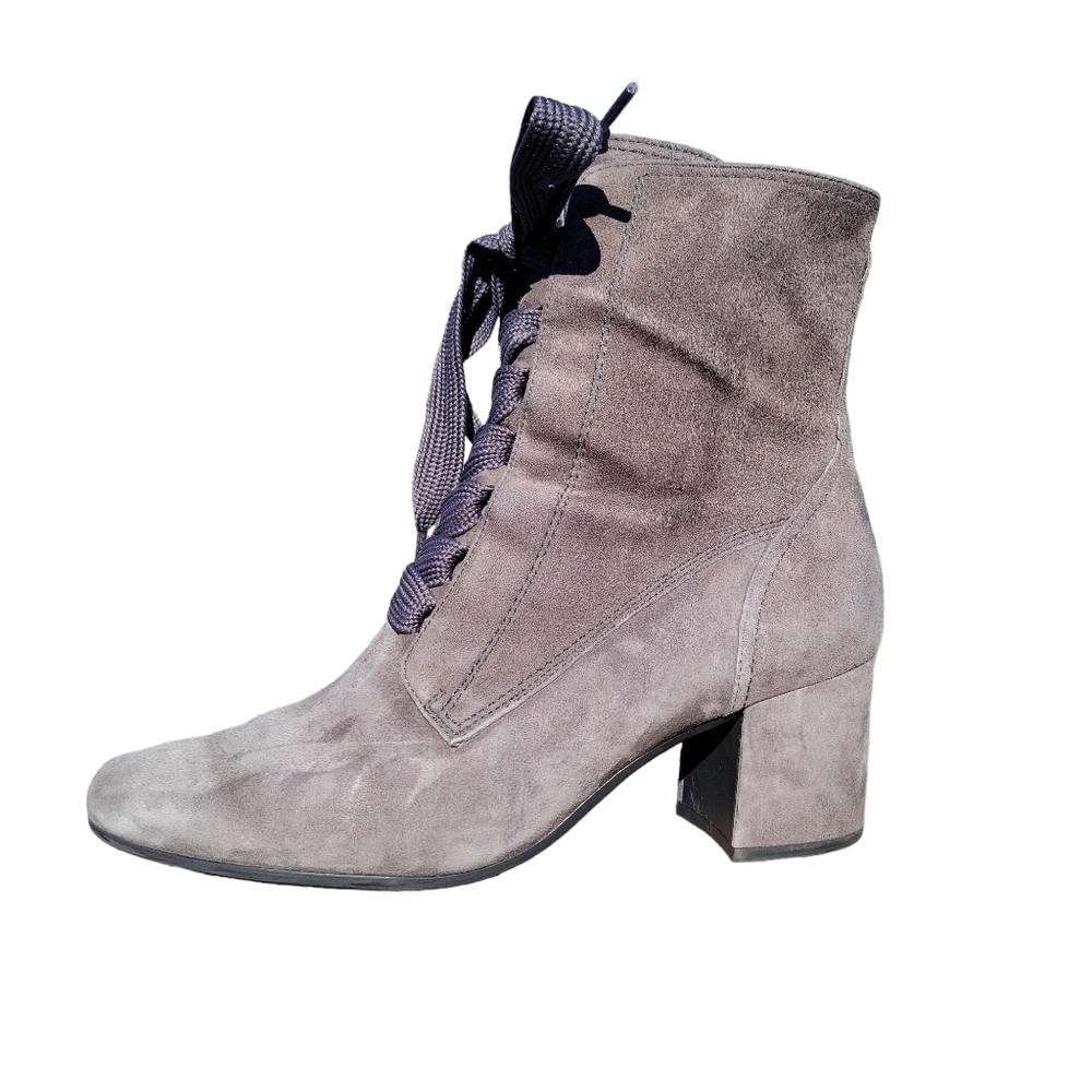 PAUL GREEN Tracy Gray Suede Victorian Lace Up Ankle Boots Size 6.5